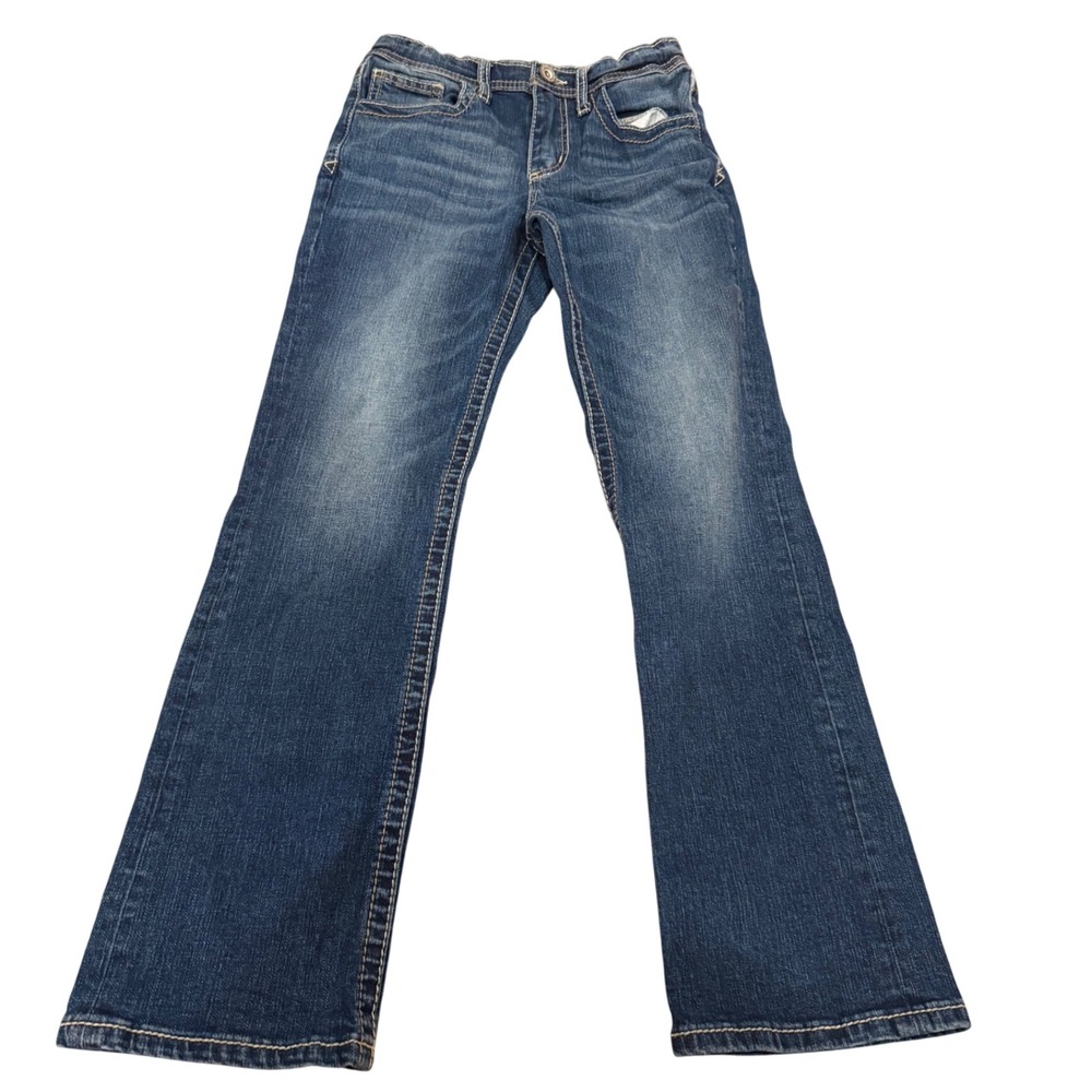 BKE Conner Bootcut Jeans Boys Size 12 Regular Medium Wash Denim Adjustable Waist